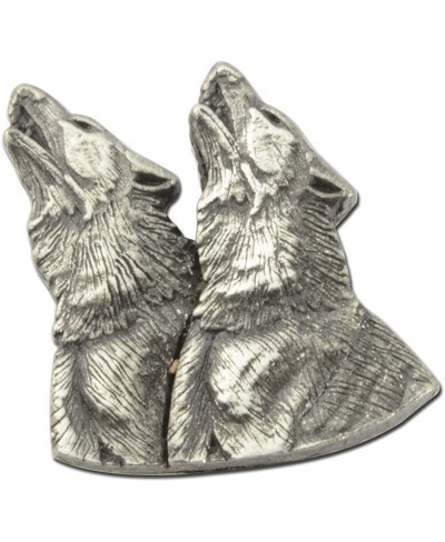 Howling Wolves Lapel Pin - Wolf Jewelry Pewter Pins for Jackets Pins & Brooches for Women Mens Biker Pin for Leather Jackets ...
