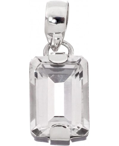 Large Sparkling Clear Crystal Quartz Gem 925 Sterling Silver Pendant 1 $32.01 Pendants & Coins