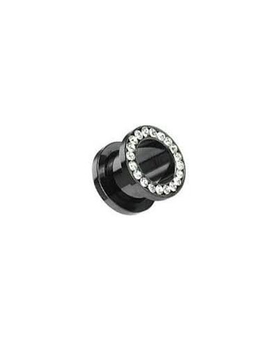 Black Anodized Titanium Over Surgical Steel Screw-on Plugs/gauges with Clear Diamond Cz Stones 2 Pieces $13.73 Piercing Jewelry