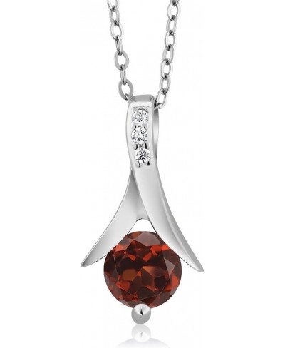 Sterling Silver Red Garnet Pendant and Earrings Set With 18 Inch Silver Chain (2.80 cttw) $30.79 Jewelry Sets