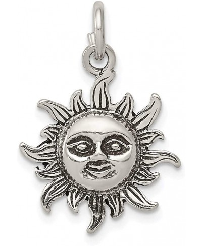 925 Sterling Silver Antiqued Sun Charm Pendant $27.04 Pendants & Coins