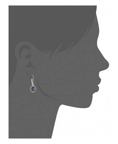 Women's Color Declaration Silver Tone Blue Crystal Glass Leverback Drop Earrings $18.17 Drop & Dangle