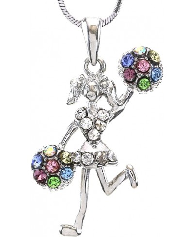 High School College Cheerleader Necklace Cheer Pom Poms Pendant Charm $9.34 Pendants & Coins