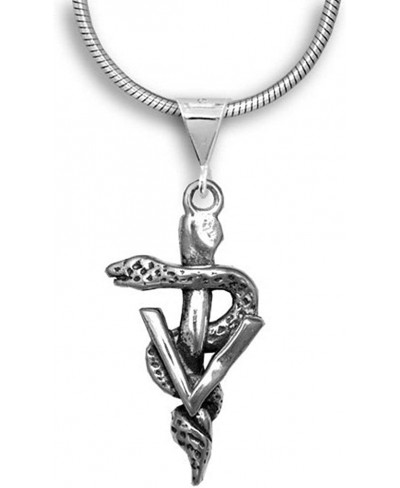 Sterling Silver Large Veterinary Caduceus Pendant $38.16 Pendants & Coins