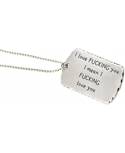 Fashion Valentine's Day I Love Fucking You Letter Necklace Key Chain Dog Tag Charm Pendant Couples Love Lettering Tag Necklac...