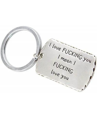 Fashion Valentine's Day I Love Fucking You Letter Necklace Key Chain Dog Tag Charm Pendant Couples Love Lettering Tag Necklac...