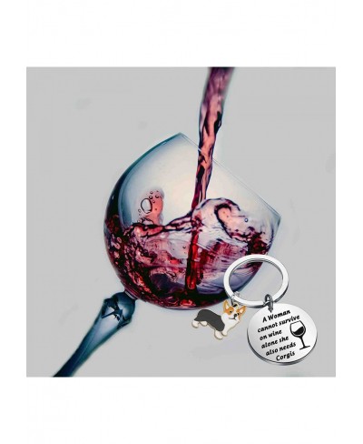 Corgi Gift Corgi Mom Gift Wine Lover Gift Corgis Keychain Gift for Corgi Lover $10.10 Pendants & Coins