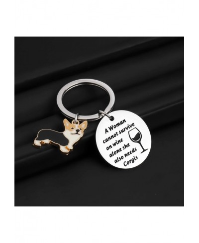 Corgi Gift Corgi Mom Gift Wine Lover Gift Corgis Keychain Gift for Corgi Lover $10.10 Pendants & Coins