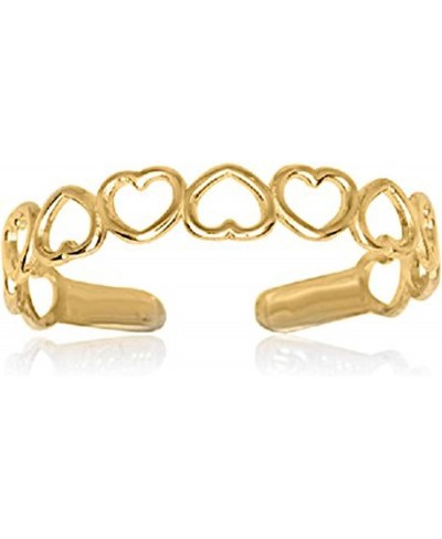 14K Yellow Gold Plated in 925 Sterling Silver Open Hearts Ring Adjustable Toe Ring for Women $32.82 Toe Rings