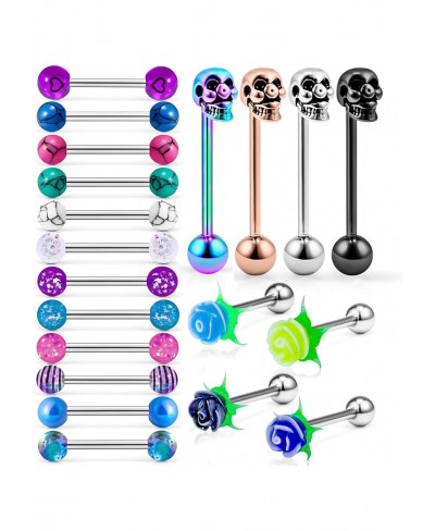 Tongue Rings for Women Tongue Ring Tongue Piercing Jewelry Tongue Rings Surgical Steel Plastic Tongue Rings Clear Tongue Ring...