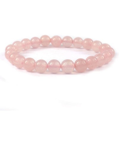 Natural Certified Rose Quartz Bracelet 8mm Round Beads Crystal Stone Bracelet for Reiki Healing and Crystal Healing Stone Bra...