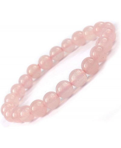 Natural Certified Rose Quartz Bracelet 8mm Round Beads Crystal Stone Bracelet for Reiki Healing and Crystal Healing Stone Bra...