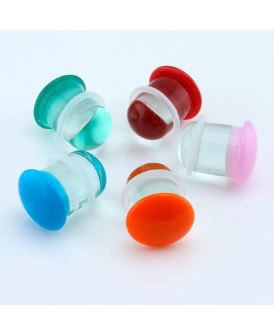 Red Color Front Single Flare Glass Plugs/Gauges (1 Pair - 2 Pieces) $15.37 Piercing Jewelry