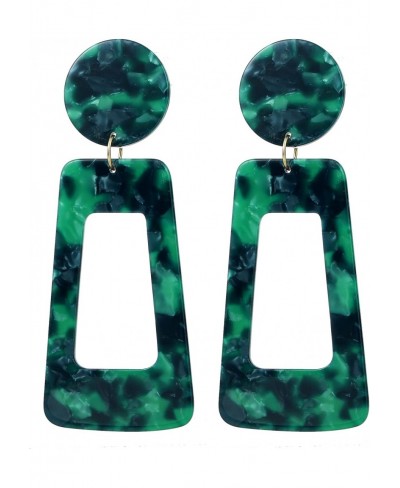 Leopard Big Square Hoop Earrings Acrylic Acid acetate Board Drop Square Earrings $8.41 Hoop