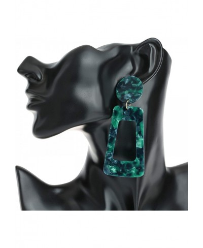 Leopard Big Square Hoop Earrings Acrylic Acid acetate Board Drop Square Earrings $8.41 Hoop