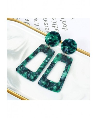 Leopard Big Square Hoop Earrings Acrylic Acid acetate Board Drop Square Earrings $8.41 Hoop