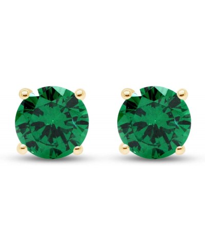 Round Shape Stud Earrings In 14K Yellow Gold Over Sterling Silver (2 Ct) $29.54 Stud