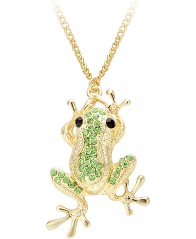 Rhinestone Crystal Elegant Frog High-Grade Lovely Pendant Necklace Fashion Jewelry for Women $19.31 Pendant Necklaces