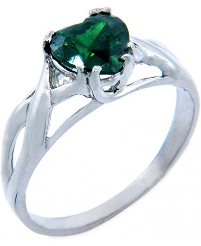 Sterling Silver Solitaire Green CZ Celtic Knot Band Infinity Heart Ring $31.10 Bands