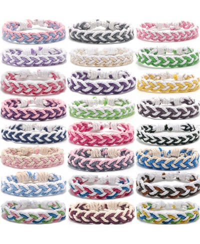 24Pcs Woven Wrap Friendship Bracelets for Women Men Adjustable Braided String Bracelet Colorful Handmade Rope Friendship Brac...