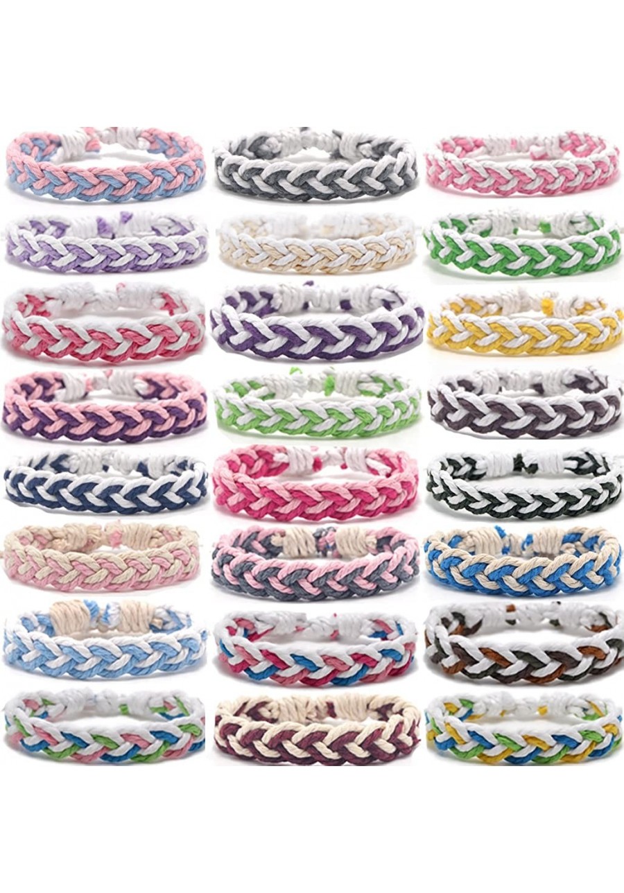 24Pcs Woven Wrap Friendship Bracelets for Women Men Adjustable Braided String Bracelet Colorful Handmade Rope Friendship Brac...