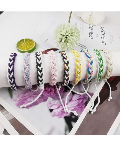 24Pcs Woven Wrap Friendship Bracelets for Women Men Adjustable Braided String Bracelet Colorful Handmade Rope Friendship Brac...