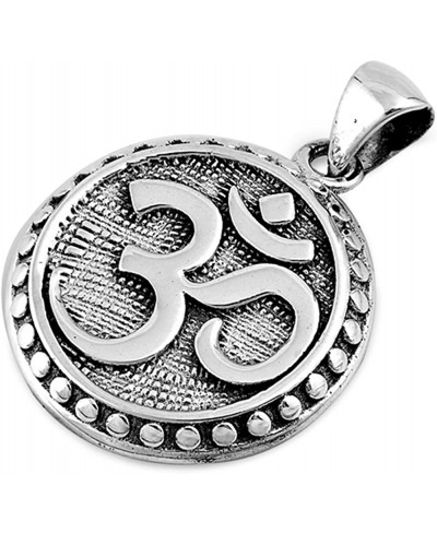 Bead Om Medallion Pendant .925 Sterling Silver Yoga Bali Festival Fashion Charm $21.81 Pendants & Coins