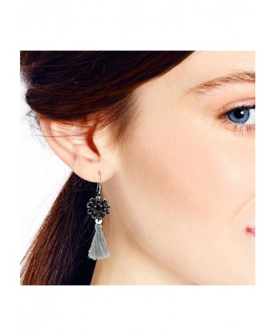 Smoky Couture Cultured Freshwater Black Pearl Tassel Drop .925 Sterling Silver Dangle Earrings $12.42 Drop & Dangle