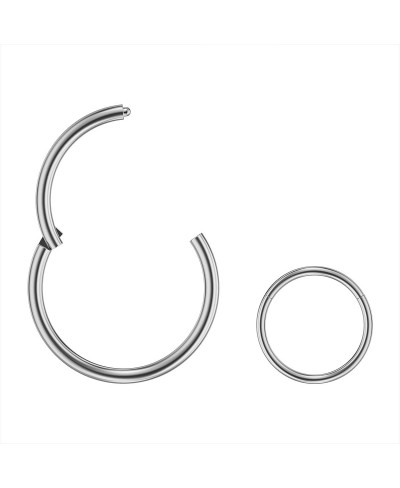 Nose Rings Hoops 316L Surgical Steel Hinged Segment Rings Cartilage Helix Conch Tragus Rook Daith Earrings Lip Rings Body Pie...