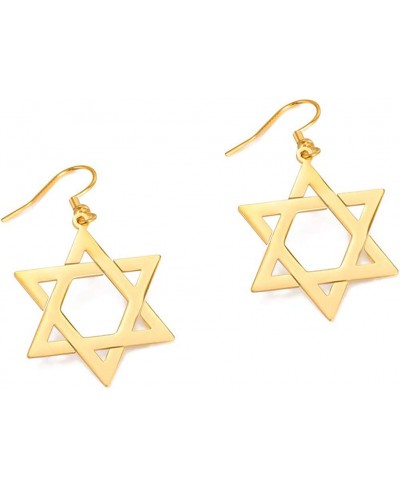 Star of David Earrings Stainless Steel Minimalist Religious Magen Judaic Jewish Hanukkah Dangle Drop Earrings for Women Girls...