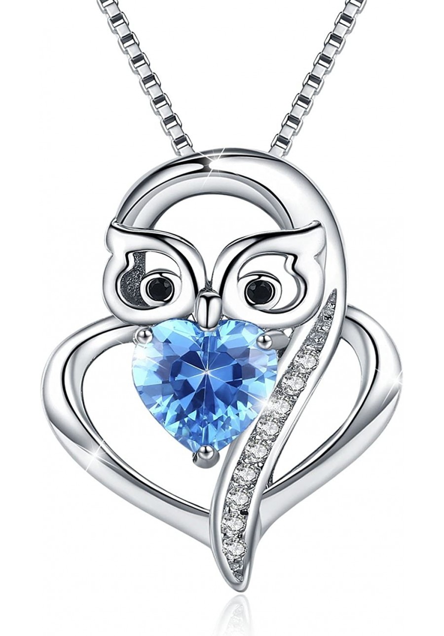Owl Stud Earrings Owl Necklace 925 Sterling Silver Opal Owl Earrings Hypoallergenic Heart Animal Owl Jewelry Gifts for Women ...