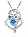Owl Stud Earrings Owl Necklace 925 Sterling Silver Opal Owl Earrings Hypoallergenic Heart Animal Owl Jewelry Gifts for Women ...