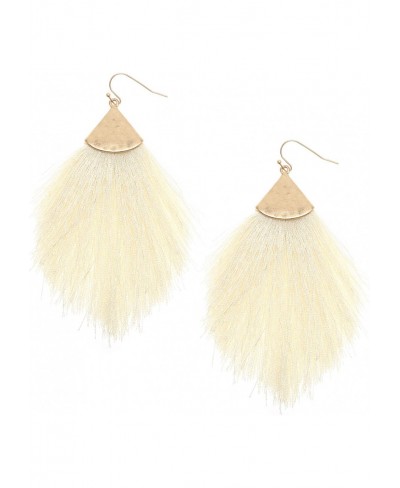 Fringe Tassel Silky Thread Dangle Drop Metal Hook Earrings-Drop Dangle Statement Earrings $17.97 Drop & Dangle