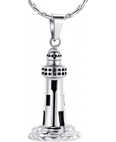 Urn Necklace Cremation Jewelry for Ashes Lighthouse Design Urn Pendant Stainless Steel Keepsake Memorial Gift $16.41 Pendant ...