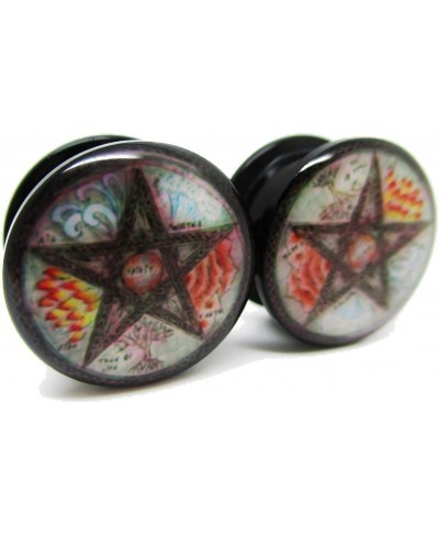 Elemental Pentagram Ear Plugs - Acrylic Screw-On - 8 Sizes Pair* $10.92 Piercing Jewelry