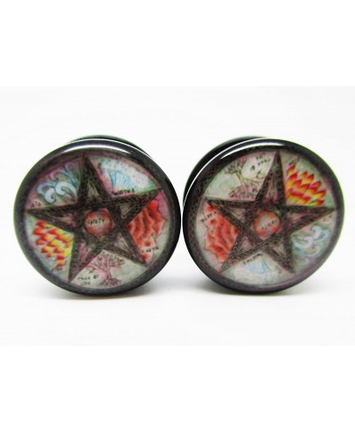 Elemental Pentagram Ear Plugs - Acrylic Screw-On - 8 Sizes Pair* $10.92 Piercing Jewelry