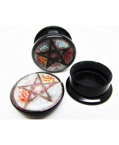 Elemental Pentagram Ear Plugs - Acrylic Screw-On - 8 Sizes Pair* $10.92 Piercing Jewelry