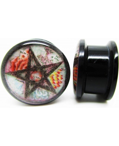 Elemental Pentagram Ear Plugs - Acrylic Screw-On - 8 Sizes Pair* $10.92 Piercing Jewelry