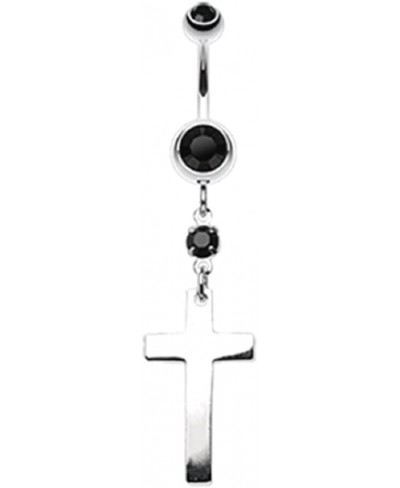 Classic Cross 316L Surgical Steel Belly Button Ring $11.49 Piercing Jewelry