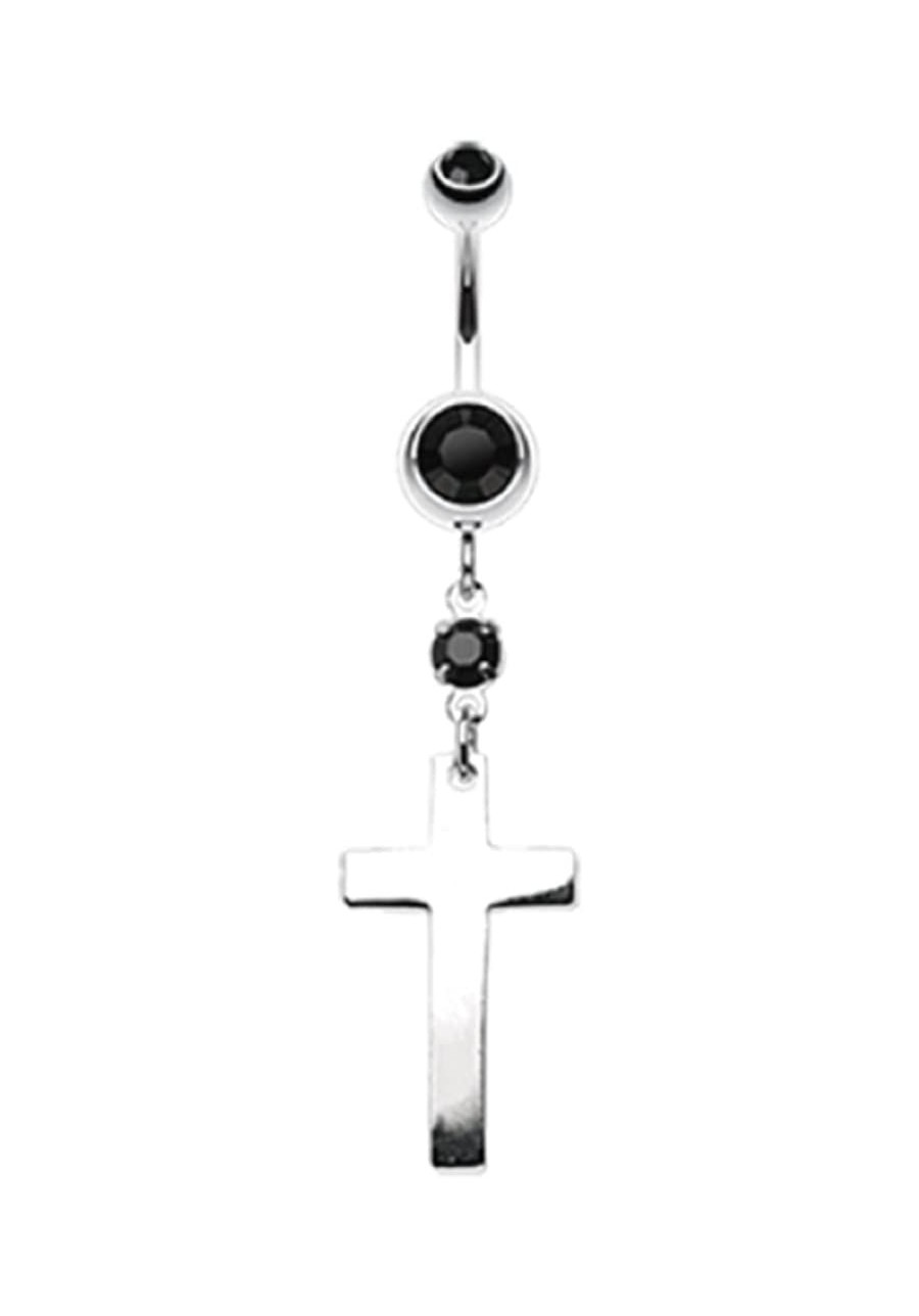 Classic Cross 316L Surgical Steel Belly Button Ring $11.49 Piercing Jewelry