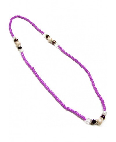 Marble Pattern Porcelain Multi Style Beads Wrap Around Bracelet/Necklace-2 Functions in 1-in Bag Beige/Purple $9.49 Wrap