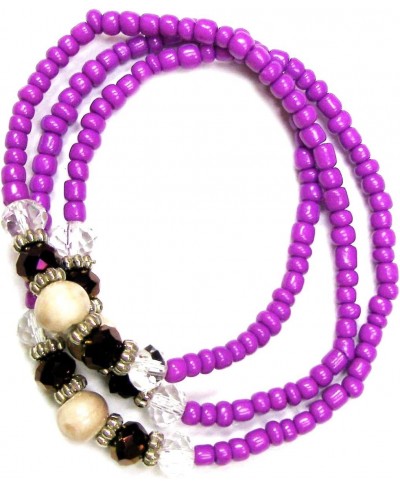 Marble Pattern Porcelain Multi Style Beads Wrap Around Bracelet/Necklace-2 Functions in 1-in Bag Beige/Purple $9.49 Wrap