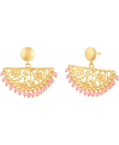 Indian Jewelry Matte Finish Half Moon Dangle Drop Earrings Set for Women $14.46 Drop & Dangle