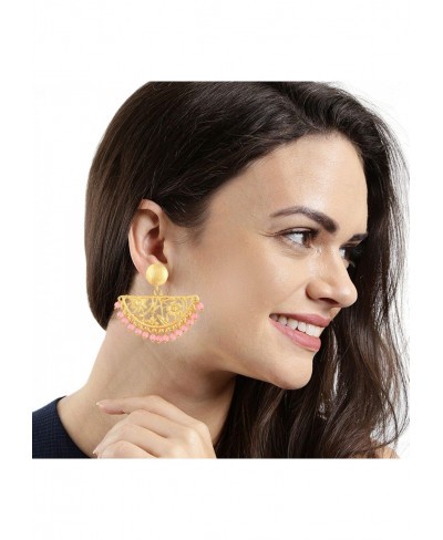 Indian Jewelry Matte Finish Half Moon Dangle Drop Earrings Set for Women $14.46 Drop & Dangle