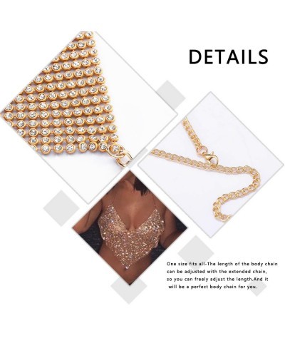 Rhinestone Body Chain Crystal Bra Body Jewelry Glitter Bikini Body Accessories for Women and Girls (Gold) $10.74 Body Chains