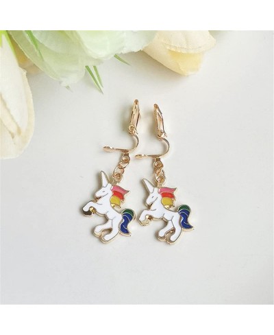 Painless Clip On Earrings Unicorn Flower Cat Flamingo Love Heart Earrings Non Piercing Earrings for Girls and Women $14.76 Cl...