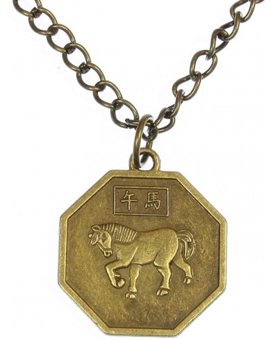 Year of the Horse" Chinese Zodiac Octagonal Pendant on Chain 18 Inches Adjustable $20.09 Pendant Necklaces