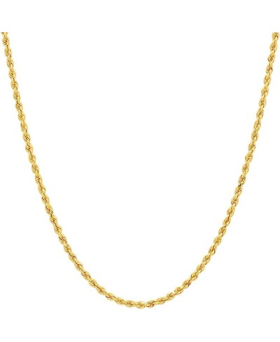 Unisex Gold Plated Sterling Silver 2.5MM Diamond-Cut Rope Chain Necklace- $22.68 Chains