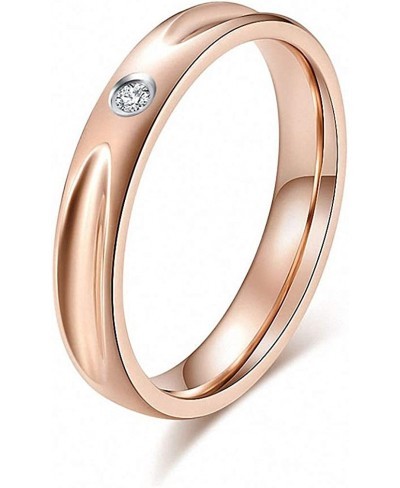 Charming Titanium Steel Tail Ring for Women Simple Zirconia Silver/Rose Gold Color Finger Ring Small Wedding Band Jewelry $12...