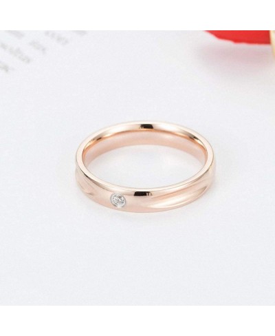 Charming Titanium Steel Tail Ring for Women Simple Zirconia Silver/Rose Gold Color Finger Ring Small Wedding Band Jewelry $12...